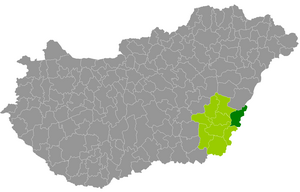 okres Sarkad na mapě Maďarska