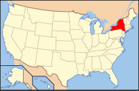 Stát New York na mapě USA