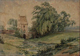 Amadée Lynen (after 1872): Landscape with farm, Privatbesitz.