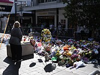 Floral tributes at Bondi Junction after the attack