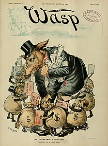 1891 cartoon about lobbying an American assemblyman