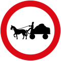 No entry for animal-drawn vehicles