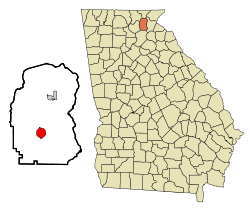 Location in White County and the state of جارجیا (امریکی ریاست)