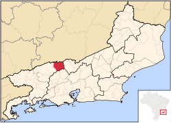 Location of Rio das Flores in the state of Rio de Janeiro