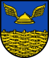 Schwebender Merkurhut im Wappen von Belum