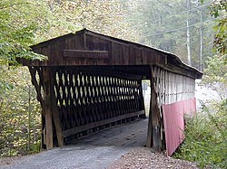 Oneonta is home to the Easley Covered Bridge, a county-owned, 95-foot (29 m) town lattice truss bridge built in 1927. Its WGCB number is 01-05-12.