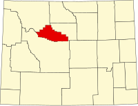 Map of Vajoming highlighting Hot Springs County
