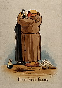 Amor Vincit Omne (« L’amour vient à bout de tout »), illustration anonyme du XXe siècle.