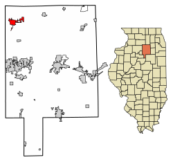 Location of Mendota in LaSalle County, Illinois.