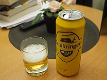 A yellow can of Ottakringer Helles