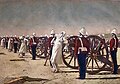 Věreščaginův obraz "Střílení z děl v Britské Indii", připomínající potlačení indického povstání Brity