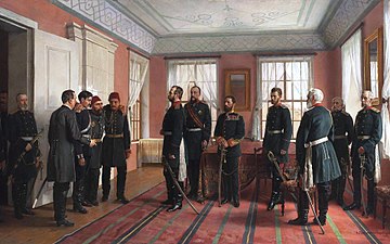 Siege of Plevna: Presentation of the captive Osman Pasha to Alexander II (1898, in the Hermitage Museum, Saint Petersburg)