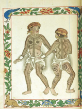 Tattooed Visayan warriors wearing bahag from the Boxer Codex (c.1590)