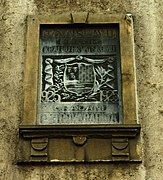 Plaque on the exterior wall of a church
