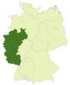 Map of Germany: Position of the Regionalliga West/Südwest highlighted