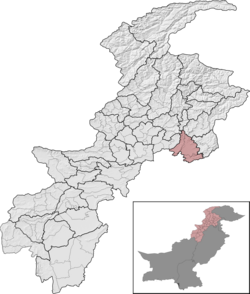 Haripur District (red) in Khyber Pakhtunkhwa