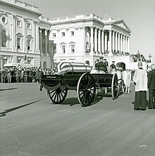 Kennedy's coffin in front of the US Capitol
