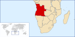 Lokalisatioun vun Angola (rout) an Afrika