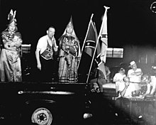 Black and white photograph of a St. Augustine KKK rally