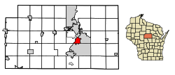 Location of Rothschild in Marathon County, Wisconsin.