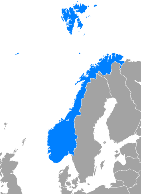 Lo cârro lengouistico du norvègien en Eropa de Bise.