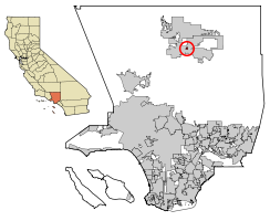 Location of Desert View Highlands in Los Angeles County, California.