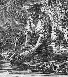 Panning on the Mokelumne River (1860 illustration)