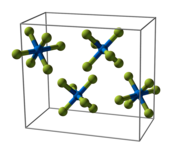 Ball-and-stick model of the unit cell of uranium hexafluoride[7]
