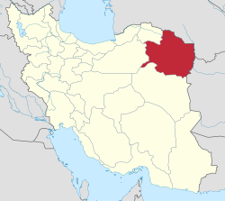 Location of Khorasan-e Razavi province within Iran