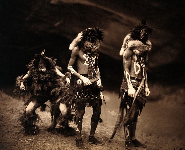 File:Three Navajo men proceeding as war gods. Wellcome V0038486.jpg