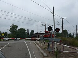 Railway crossing in Tolmachyovo