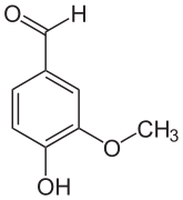 Formule chimique de la vanilline, constituant principal de la vanille naturelle.