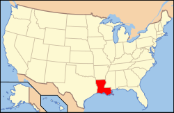 Louisiana elhelyezkedése az USA-ban