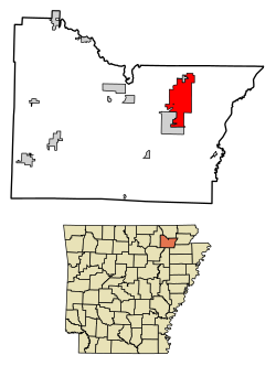 Location in Lawrence County, Arkansas