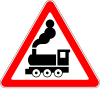 Level crossing ahead, without barriers or gates