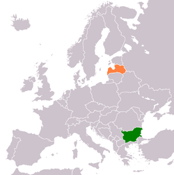 Map indicating locations of Bulgaria and Latvia