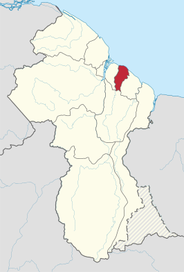 Kaart van Demerara-Mahaica