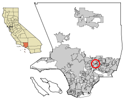 Location of North El Monte in Los Angeles County, California.