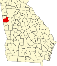 Carroll County na mapě státu Georgie