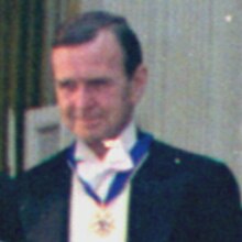 Folliard receiving the Presidential Medal of Freedom in 1970.