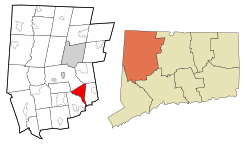 Thomaston's location within Litchfield County and Connecticut