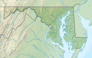 Map showing the location of Patuxent Wildlife Research Center