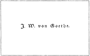 Visiting card of Johann Wolfgang von Goethe