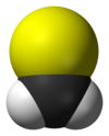 硫代甲醛分子之球棒模型