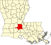Locatie van St. Landry Parish in Louisiana