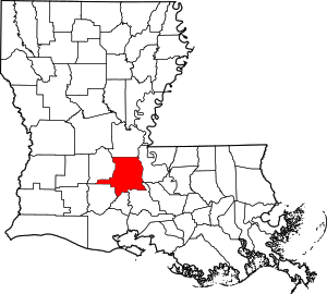 Map of Louisiana highlighting St. Landry Parish