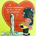 إحدى بطاقات عيد الحب مستوحاة من التراث الثقافي لزنوج أمريكا. وقد أُنتجا حوالي عام 1940