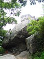 中国浙江省普陀山的“二龟听法石”