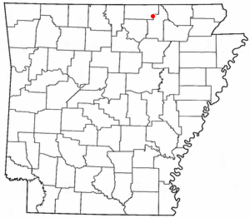 Location of Cherokee Village, Arkansas