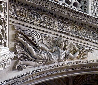 Detail of the rood screen sculpture